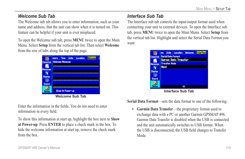 Garmin GPSMAP 496 User Manual | Page 123 / 164