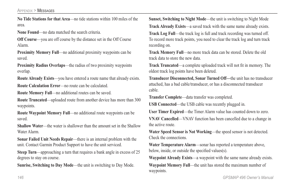 Garmin GPSMAP 496 User Manual | Page 154 / 164