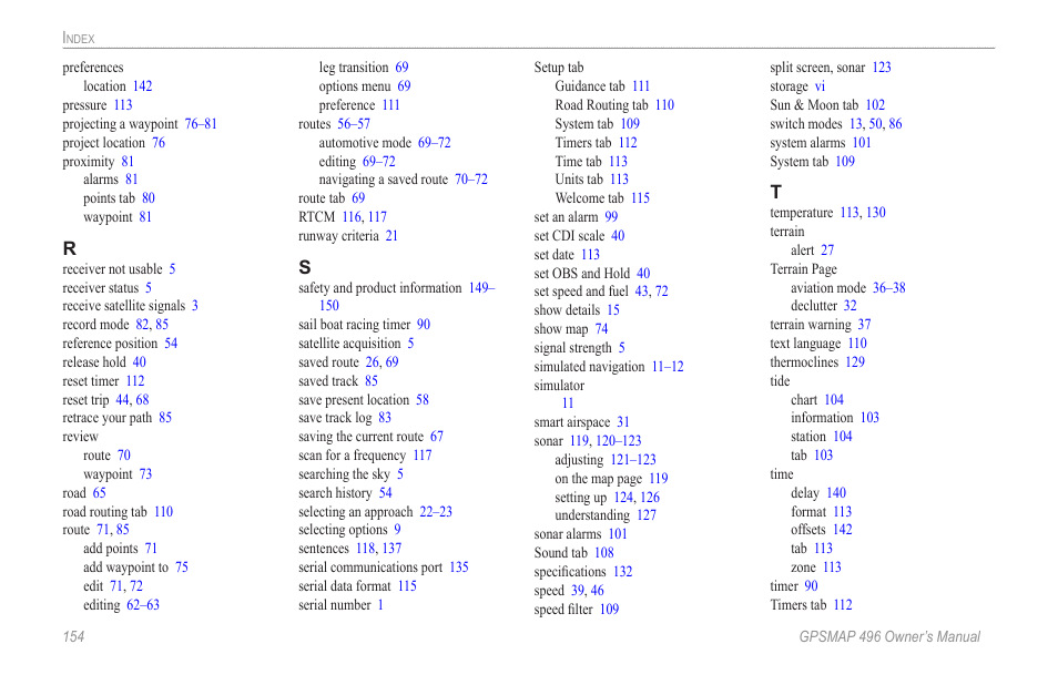 Garmin GPSMAP 496 User Manual | Page 162 / 164