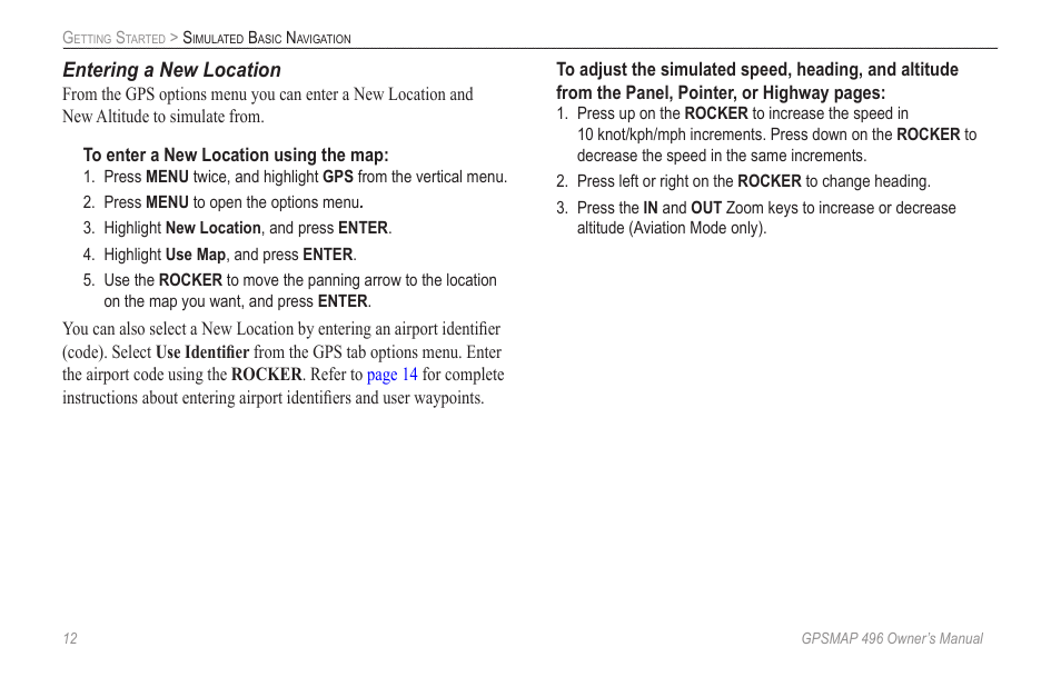 Garmin GPSMAP 496 User Manual | Page 20 / 164