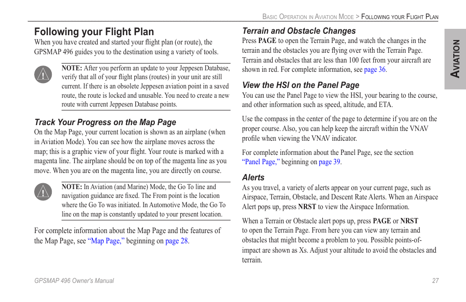 Following your flight plan | Garmin GPSMAP 496 User Manual | Page 35 / 164