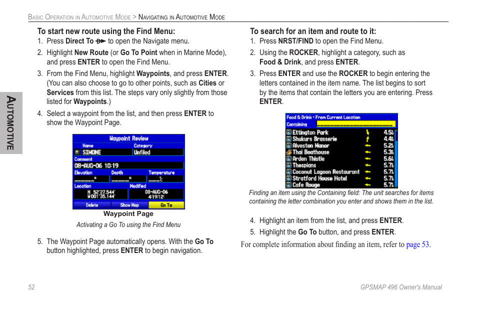 Garmin GPSMAP 496 User Manual | Page 60 / 164