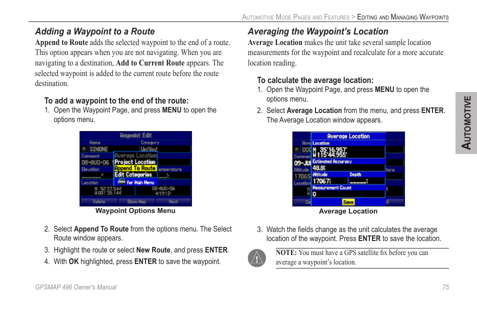 Garmin GPSMAP 496 User Manual | Page 83 / 164