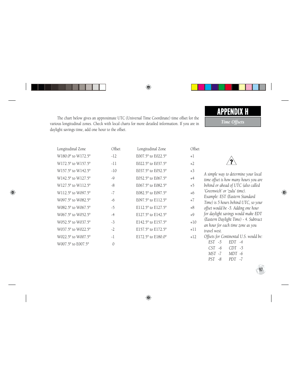 Appendix h | Garmin GPS III Plus User Manual | Page 107 / 114