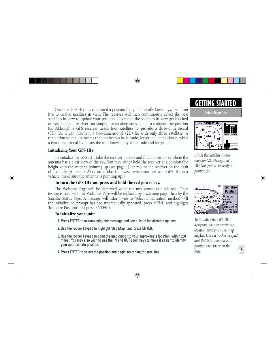 Getting started | Garmin GPS III Plus User Manual | Page 15 / 114