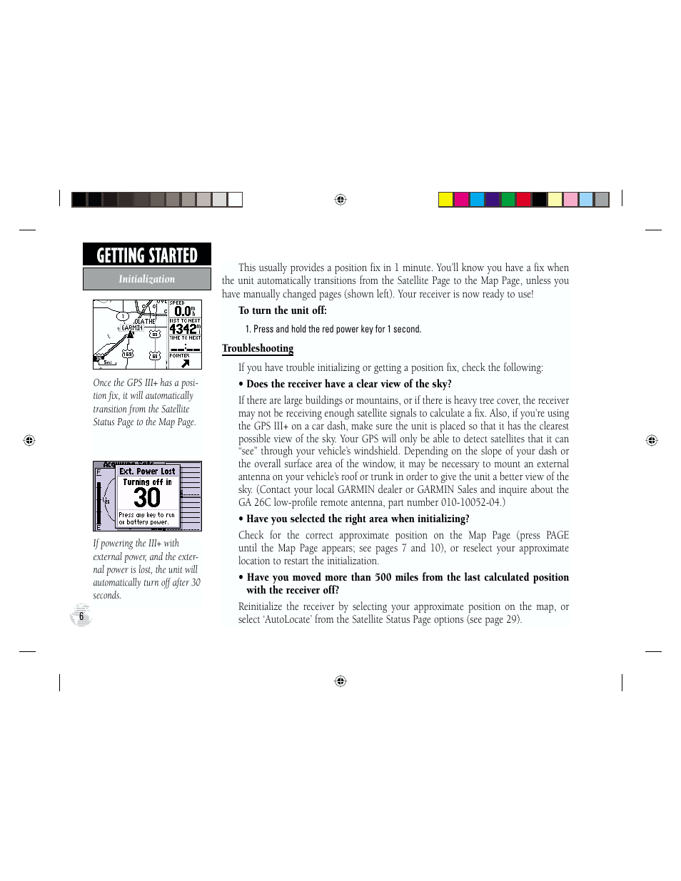 Getting started | Garmin GPS III Plus User Manual | Page 16 / 114