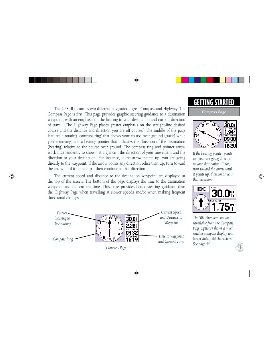 Getting started | Garmin GPS III Plus User Manual | Page 21 / 114