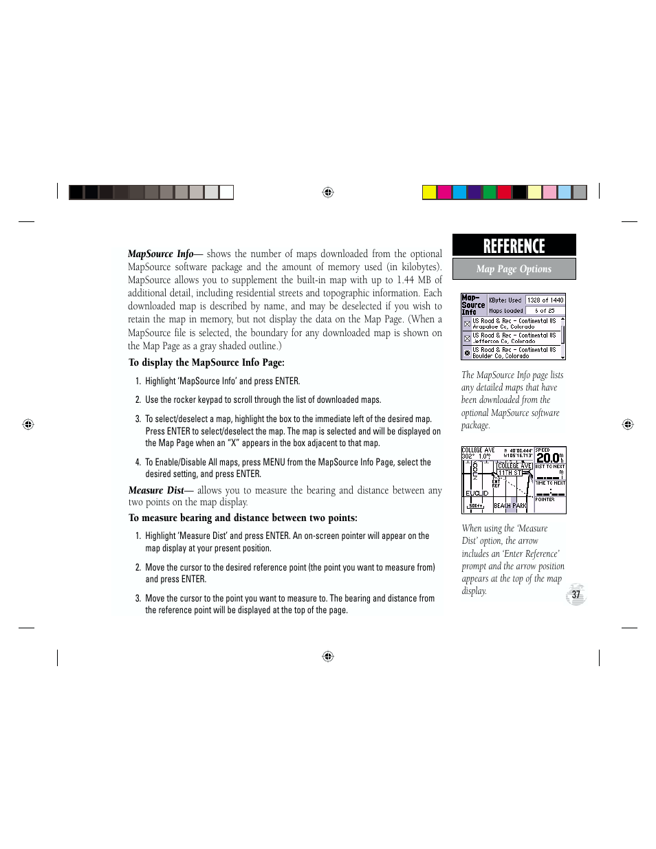 Reference | Garmin GPS III Plus User Manual | Page 47 / 114