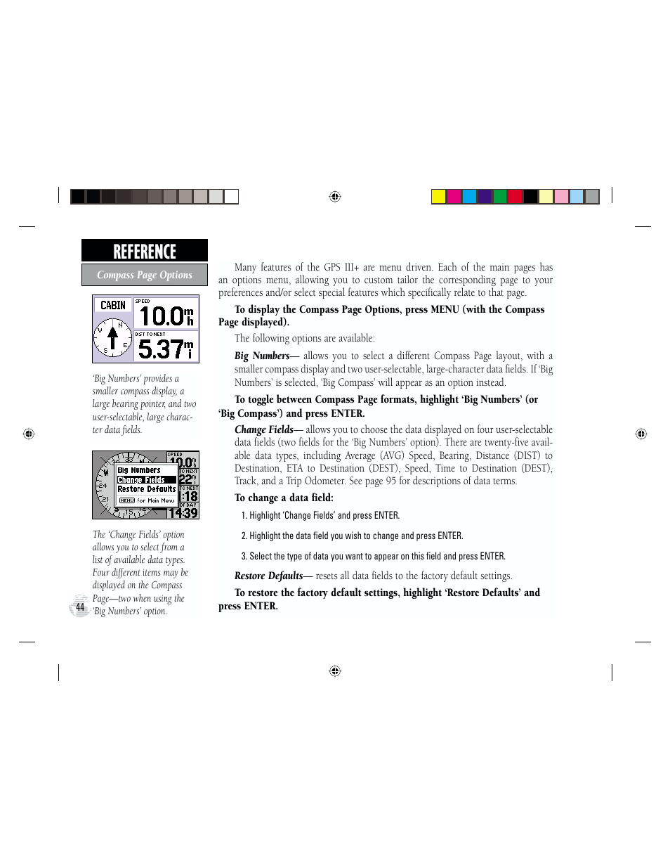 Reference | Garmin GPS III Plus User Manual | Page 54 / 114