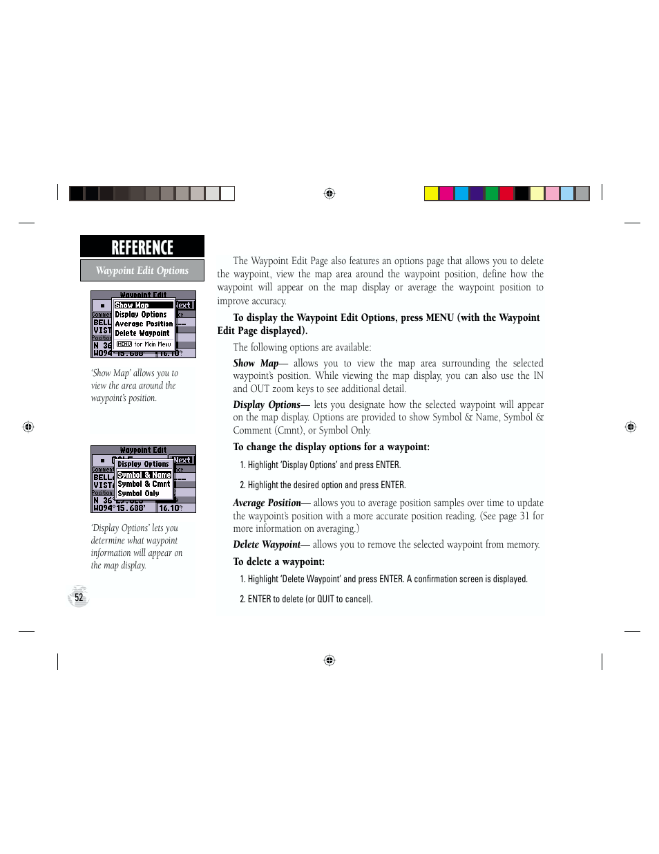 Reference | Garmin GPS III Plus User Manual | Page 62 / 114