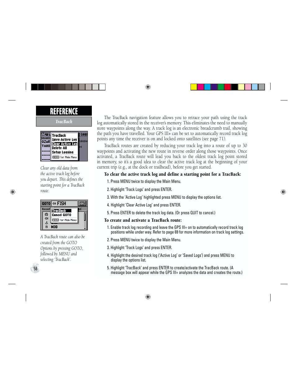 Reference | Garmin GPS III Plus User Manual | Page 68 / 114