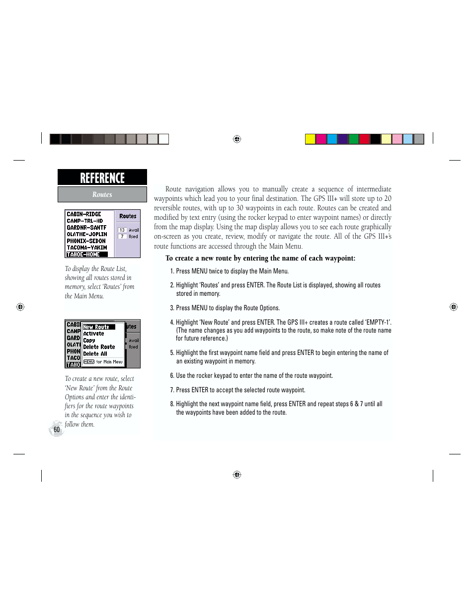 Reference | Garmin GPS III Plus User Manual | Page 70 / 114