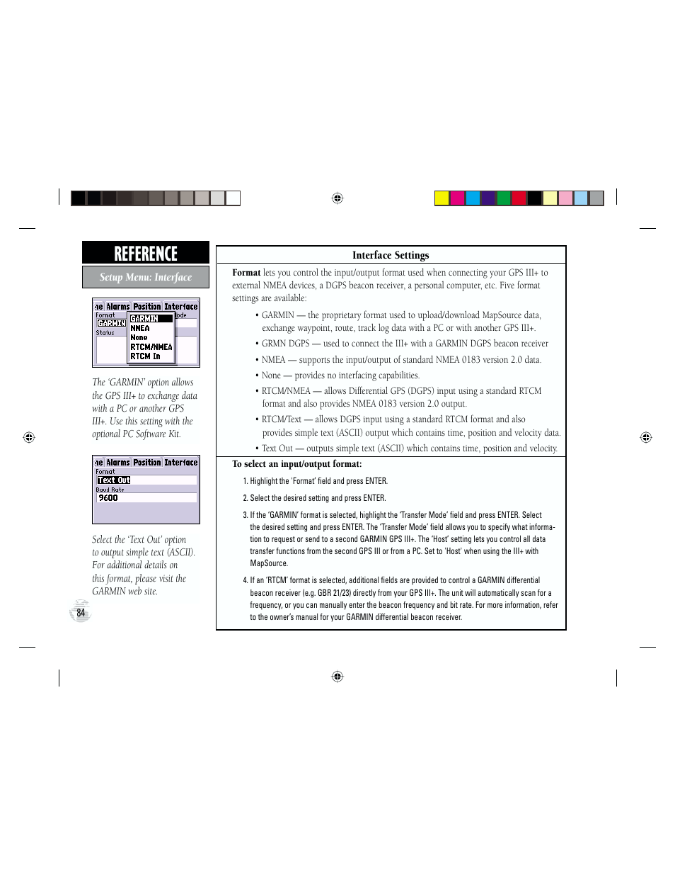 Reference | Garmin GPS III Plus User Manual | Page 94 / 114