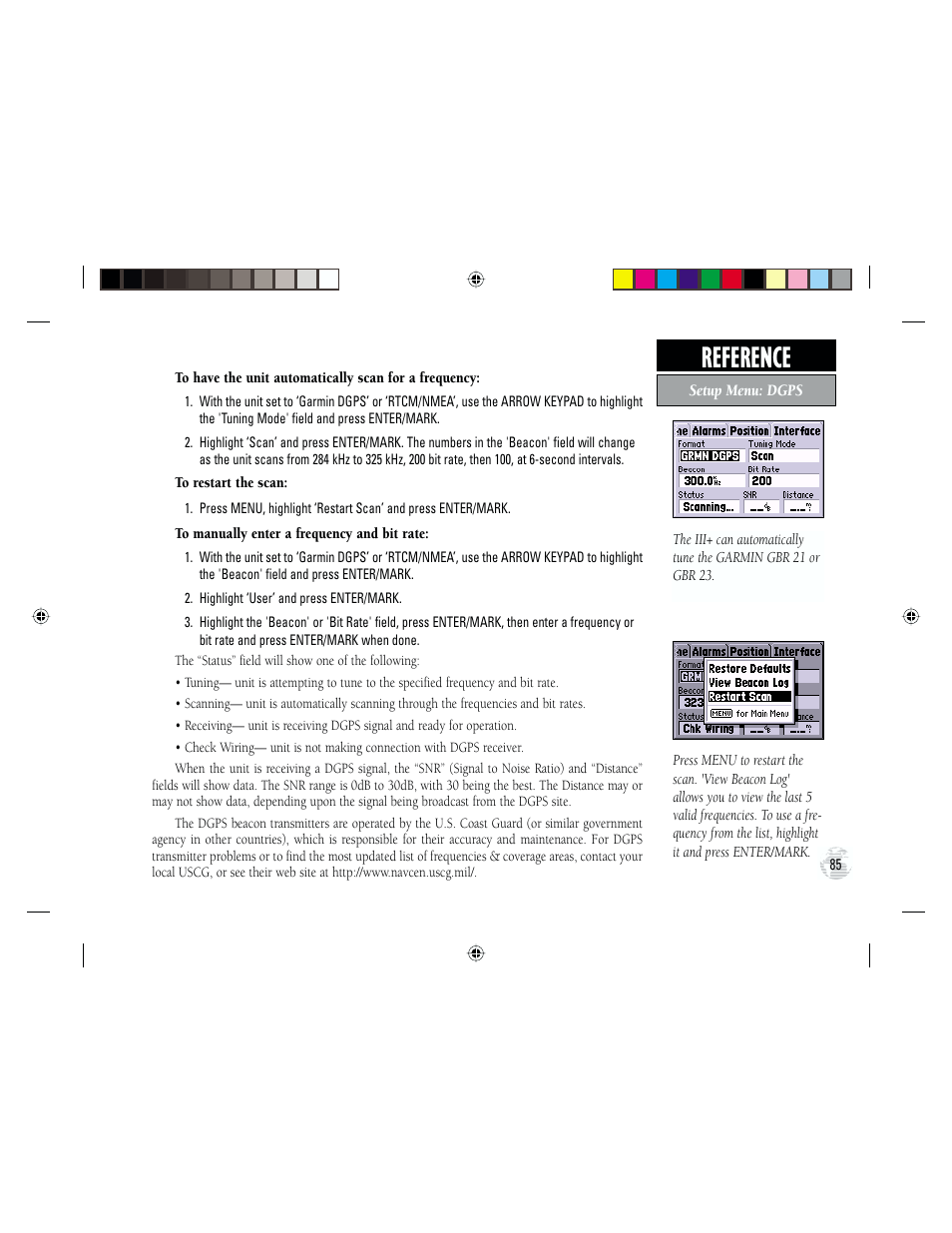 Reference | Garmin GPS III Plus User Manual | Page 95 / 114