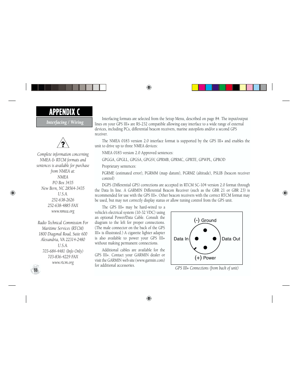 Appendix c | Garmin GPS III Plus User Manual | Page 98 / 114