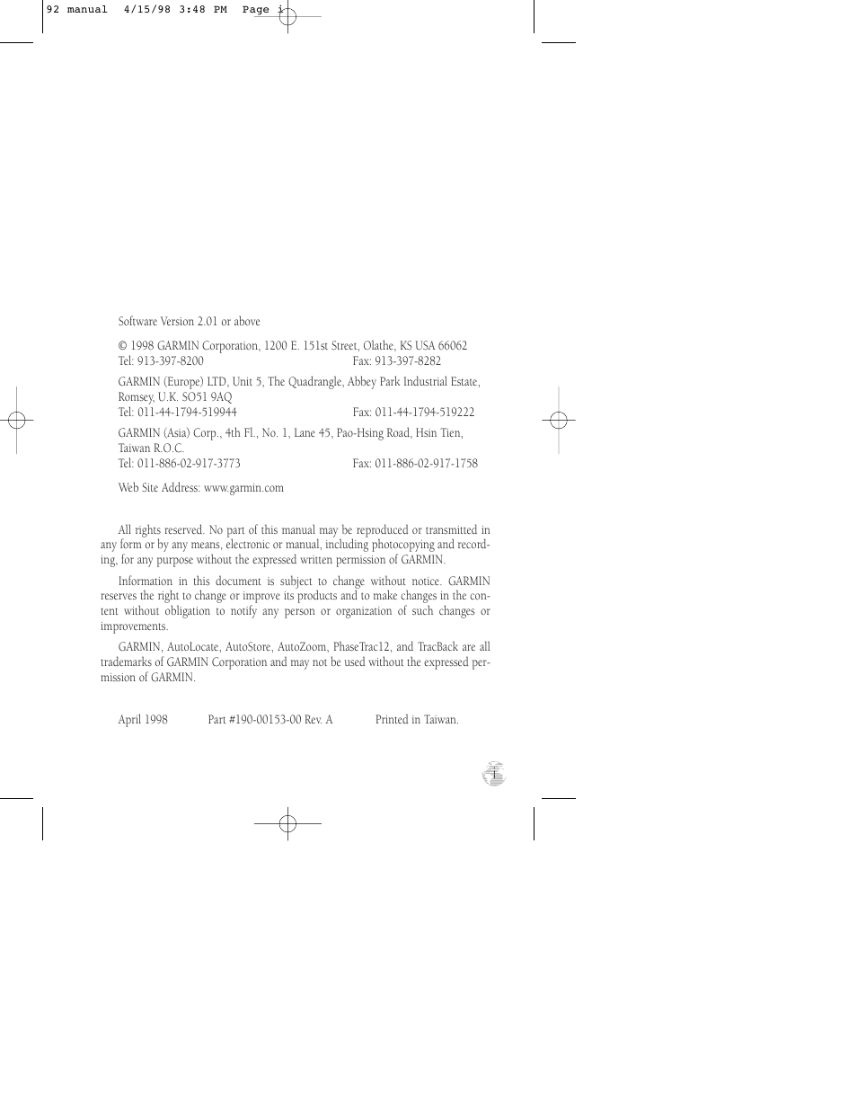Garmin GPS 92 User Manual | Page 3 / 84