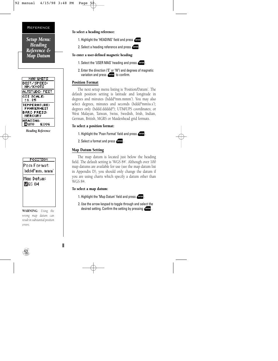 Garmin GPS 92 User Manual | Page 58 / 84