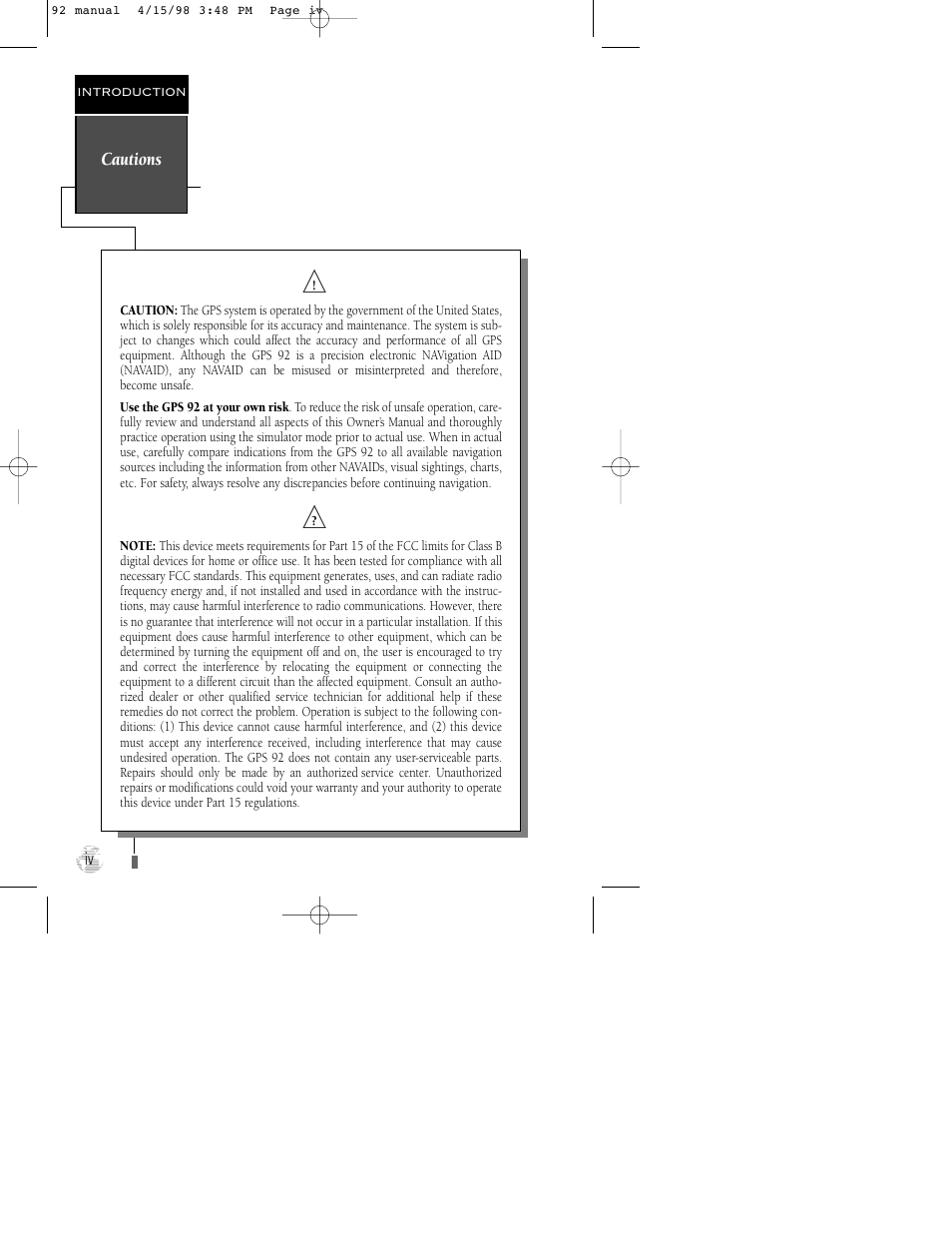 Garmin GPS 92 User Manual | Page 6 / 84