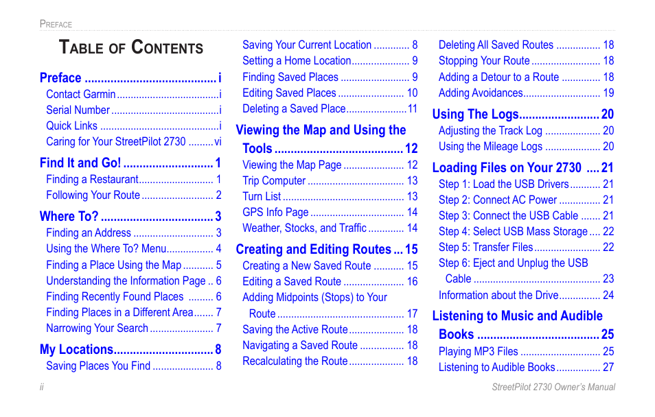 Garmin StreetPilot 2730 User Manual | Page 4 / 68