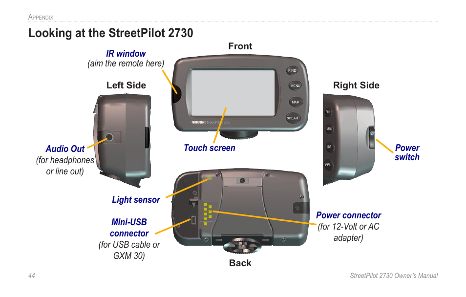 Looking at the streetpilot 2730 | Garmin StreetPilot 2730 User Manual | Page 52 / 68