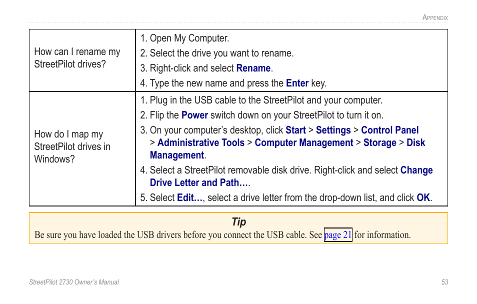 Garmin StreetPilot 2730 User Manual | Page 61 / 68