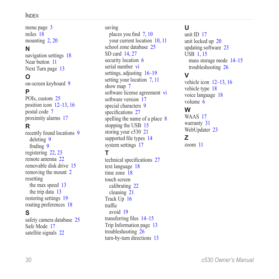 Garmin StreetPilot c530 User Manual | Page 38 / 40