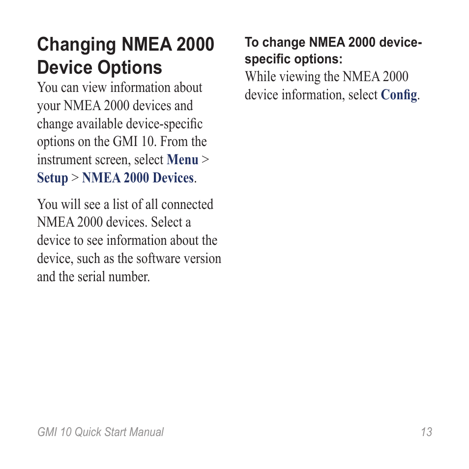 Changing nmea 2000 device options | Garmin GMI 20 User Manual | Page 13 / 20