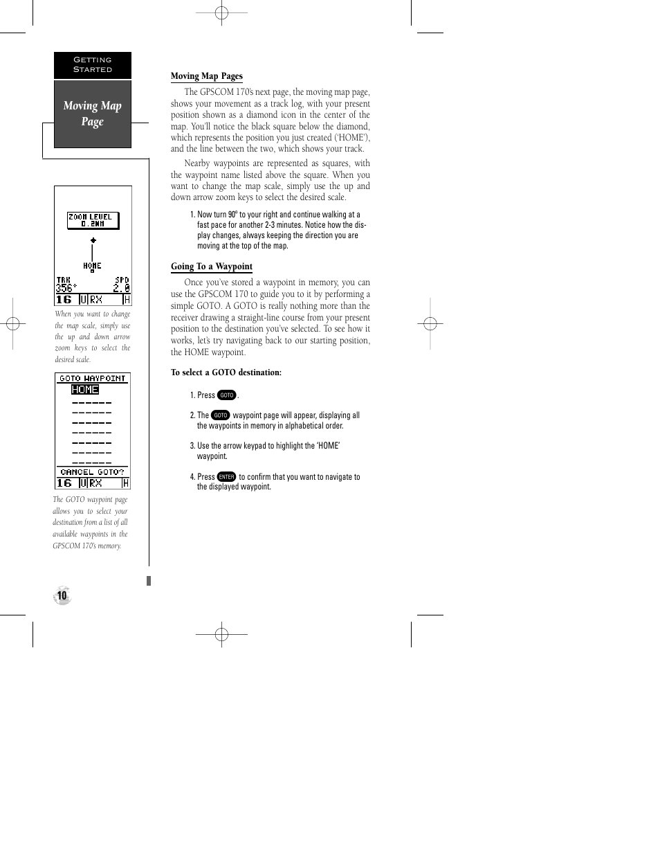 Moving map page | Garmin GPSCOM 170 User Manual | Page 15 / 88