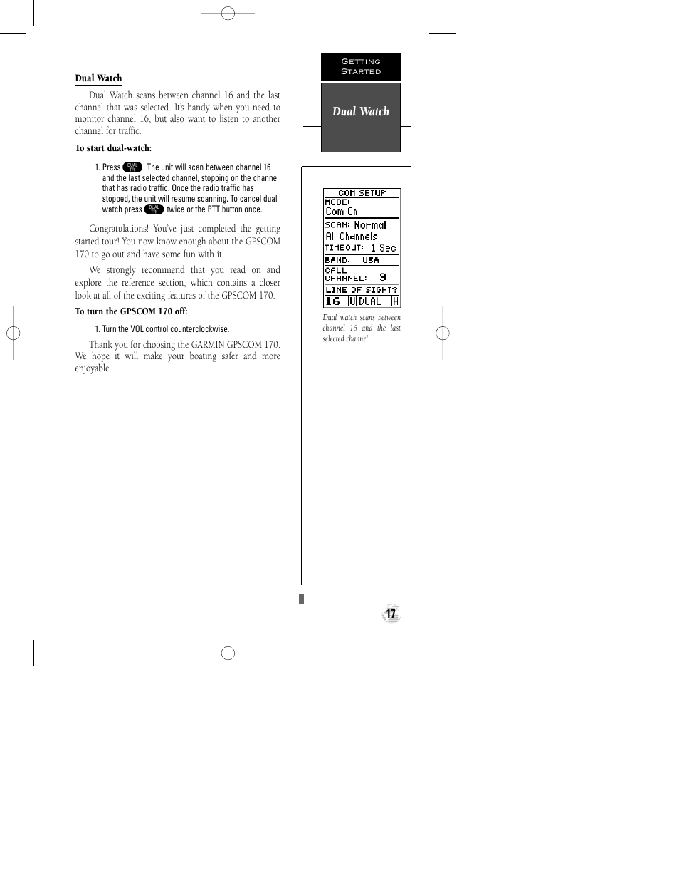 Dual watch | Garmin GPSCOM 170 User Manual | Page 22 / 88