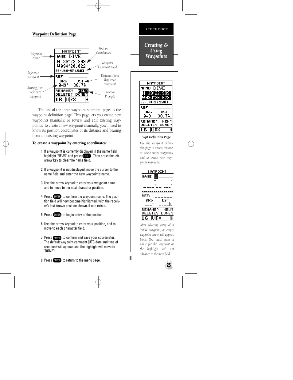 Creating & using waypoints | Garmin GPSCOM 170 User Manual | Page 30 / 88