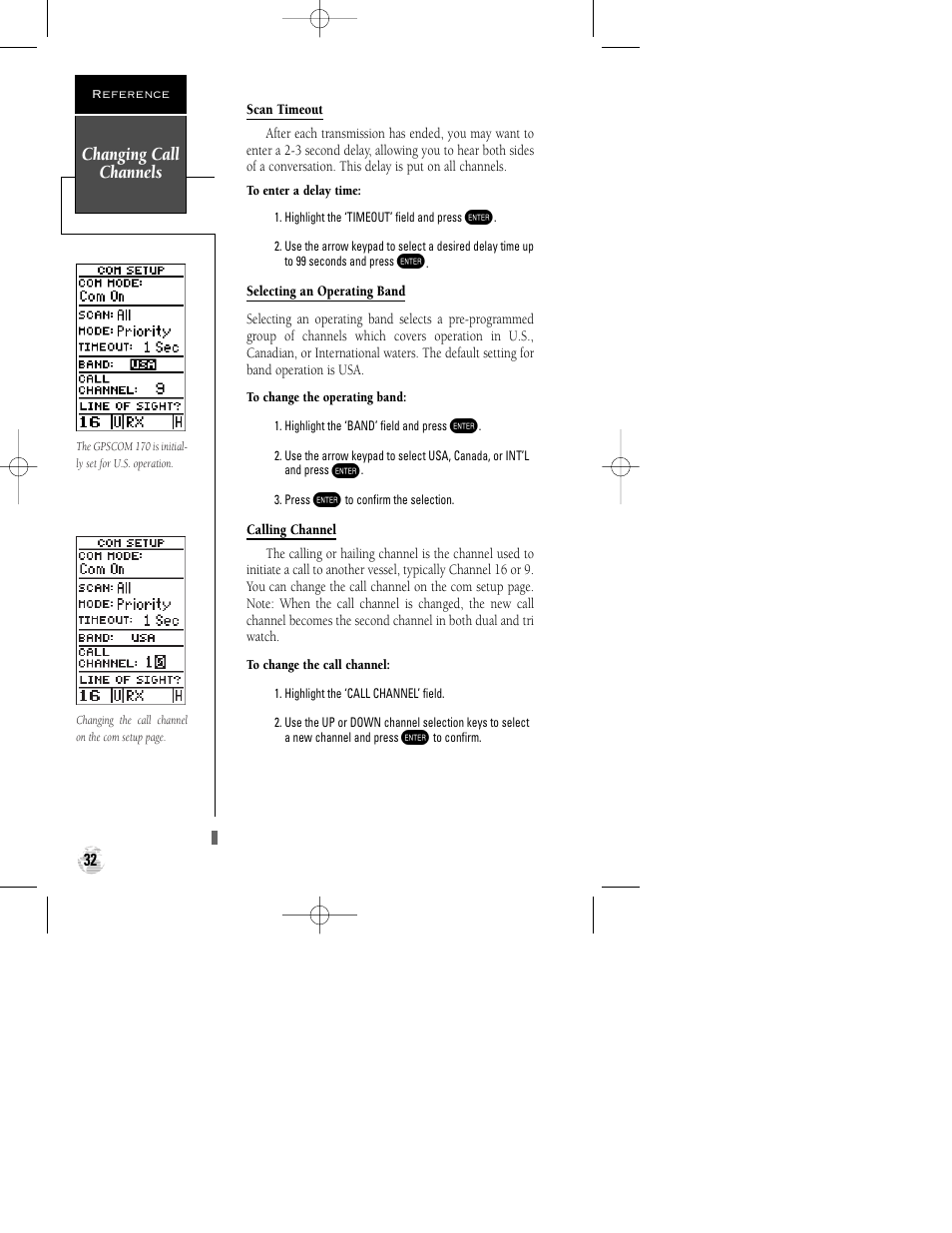 Changing call channels | Garmin GPSCOM 170 User Manual | Page 37 / 88