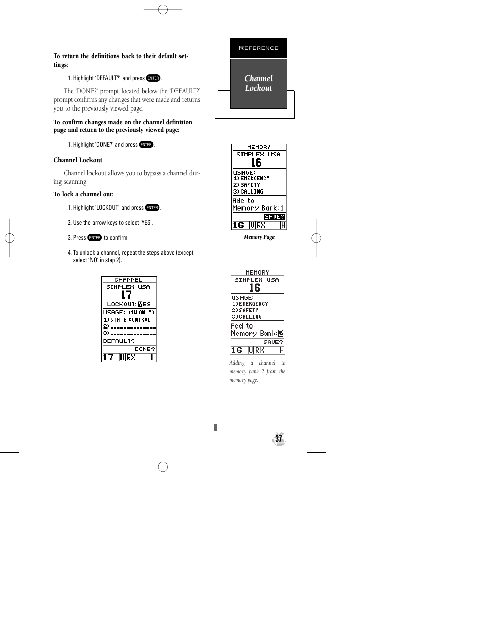 Channel lockout | Garmin GPSCOM 170 User Manual | Page 42 / 88