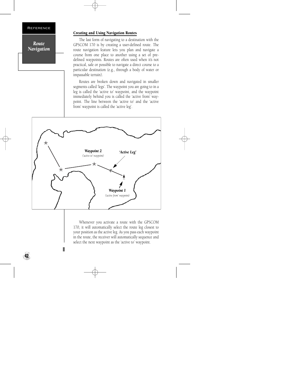 Route navigation | Garmin GPSCOM 170 User Manual | Page 47 / 88