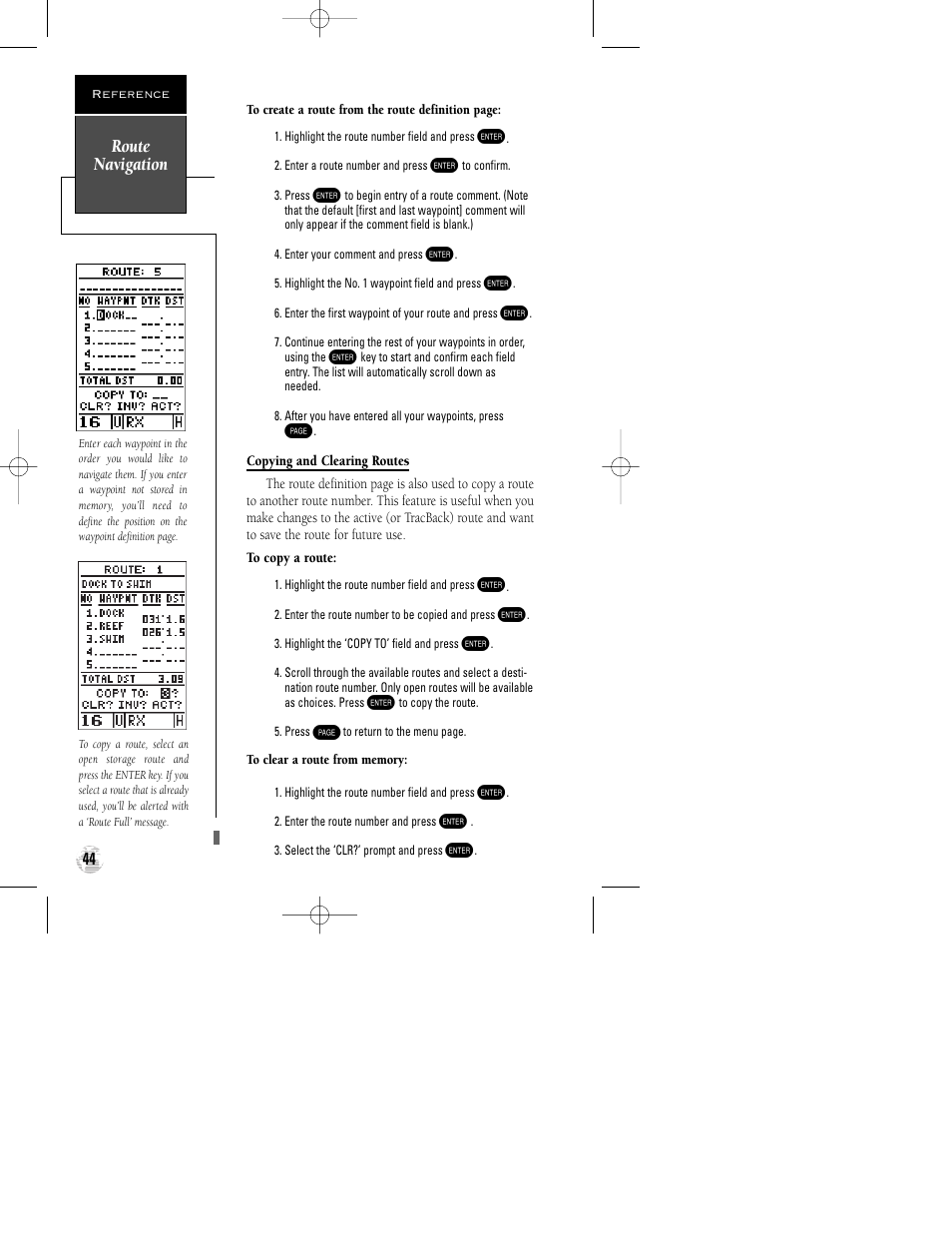 Route navigation | Garmin GPSCOM 170 User Manual | Page 49 / 88