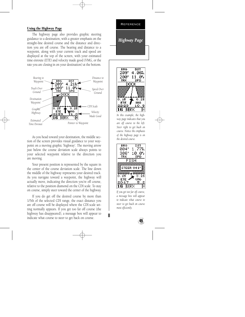 Highway page | Garmin GPSCOM 170 User Manual | Page 54 / 88