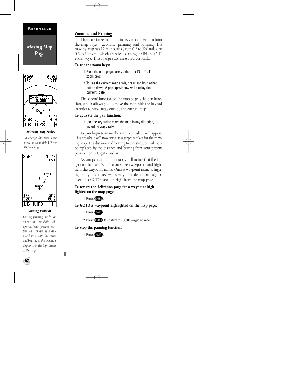 Moving map page | Garmin GPSCOM 170 User Manual | Page 57 / 88