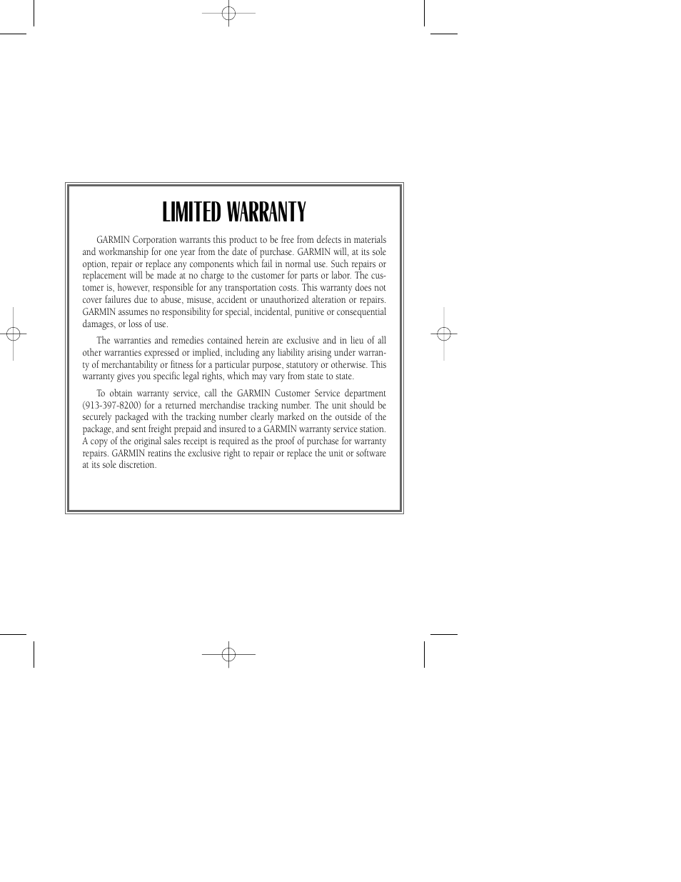 Limited warranty | Garmin GPSCOM 170 User Manual | Page 87 / 88