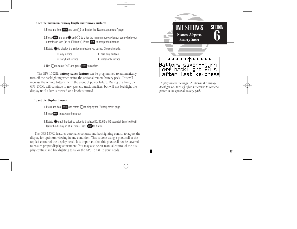 Unit settings | Garmin GPS 155XL TSO User Manual | Page 111 / 146