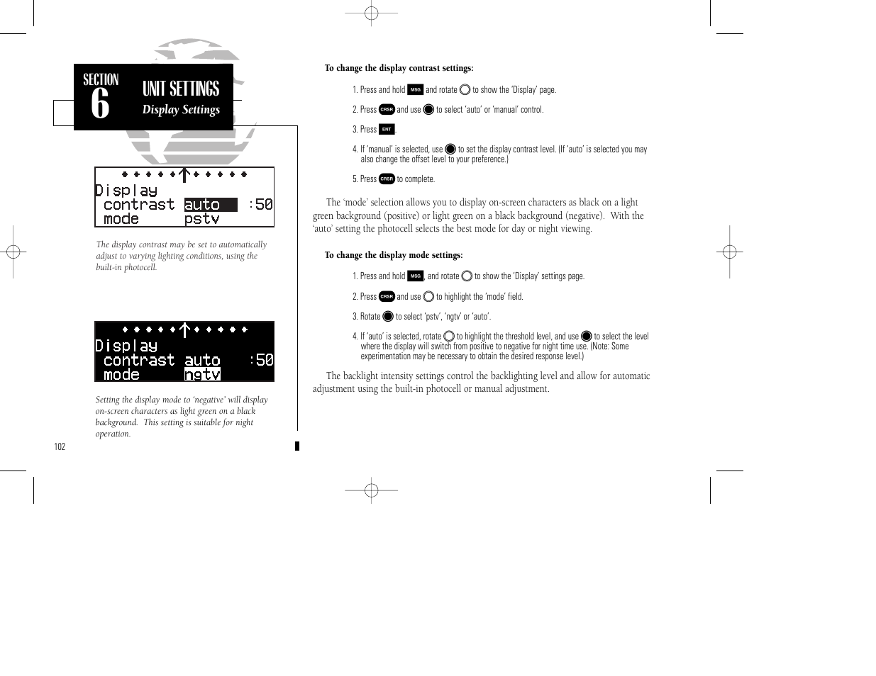 Unit settings | Garmin GPS 155XL TSO User Manual | Page 112 / 146