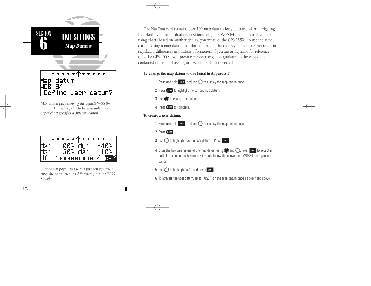 Unit settings | Garmin GPS 155XL TSO User Manual | Page 116 / 146