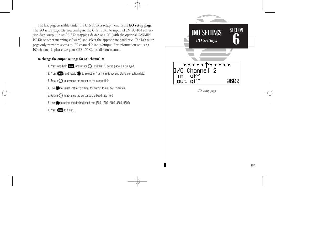 Unit settings | Garmin GPS 155XL TSO User Manual | Page 117 / 146