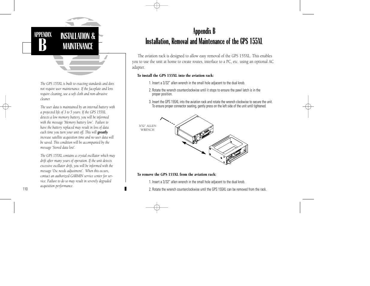 Installation & maintenance | Garmin GPS 155XL TSO User Manual | Page 120 / 146