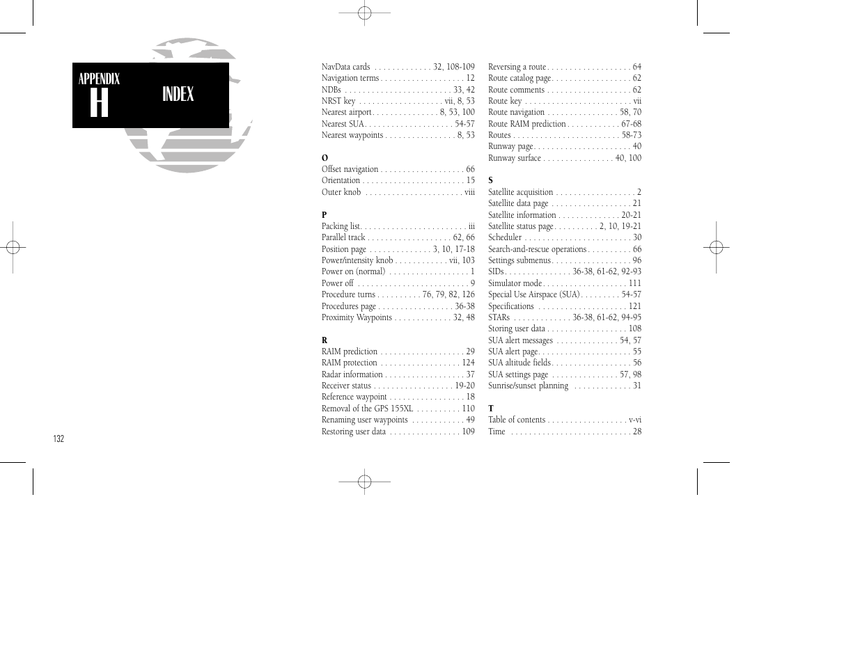 Index | Garmin GPS 155XL TSO User Manual | Page 142 / 146