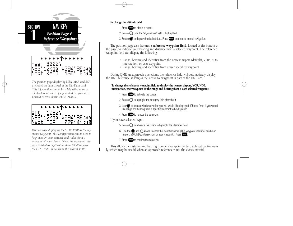 Nav key | Garmin GPS 155XL TSO User Manual | Page 28 / 146