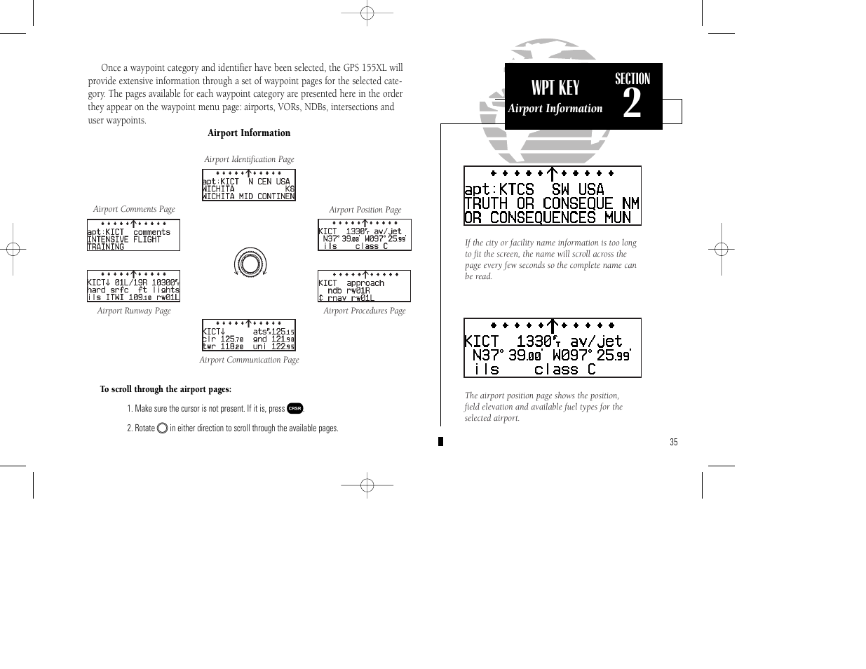 Wpt key | Garmin GPS 155XL TSO User Manual | Page 45 / 146