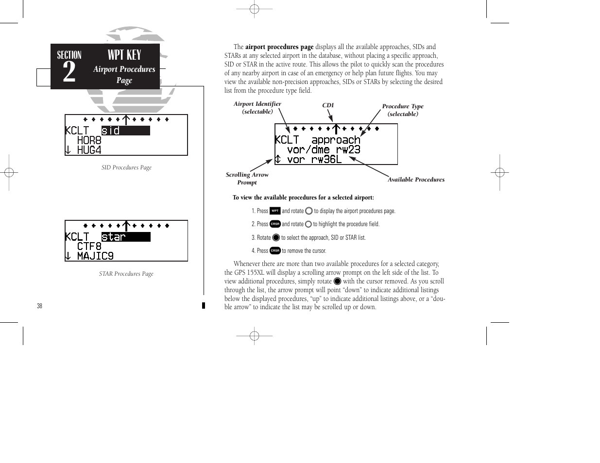 Wpt key | Garmin GPS 155XL TSO User Manual | Page 48 / 146