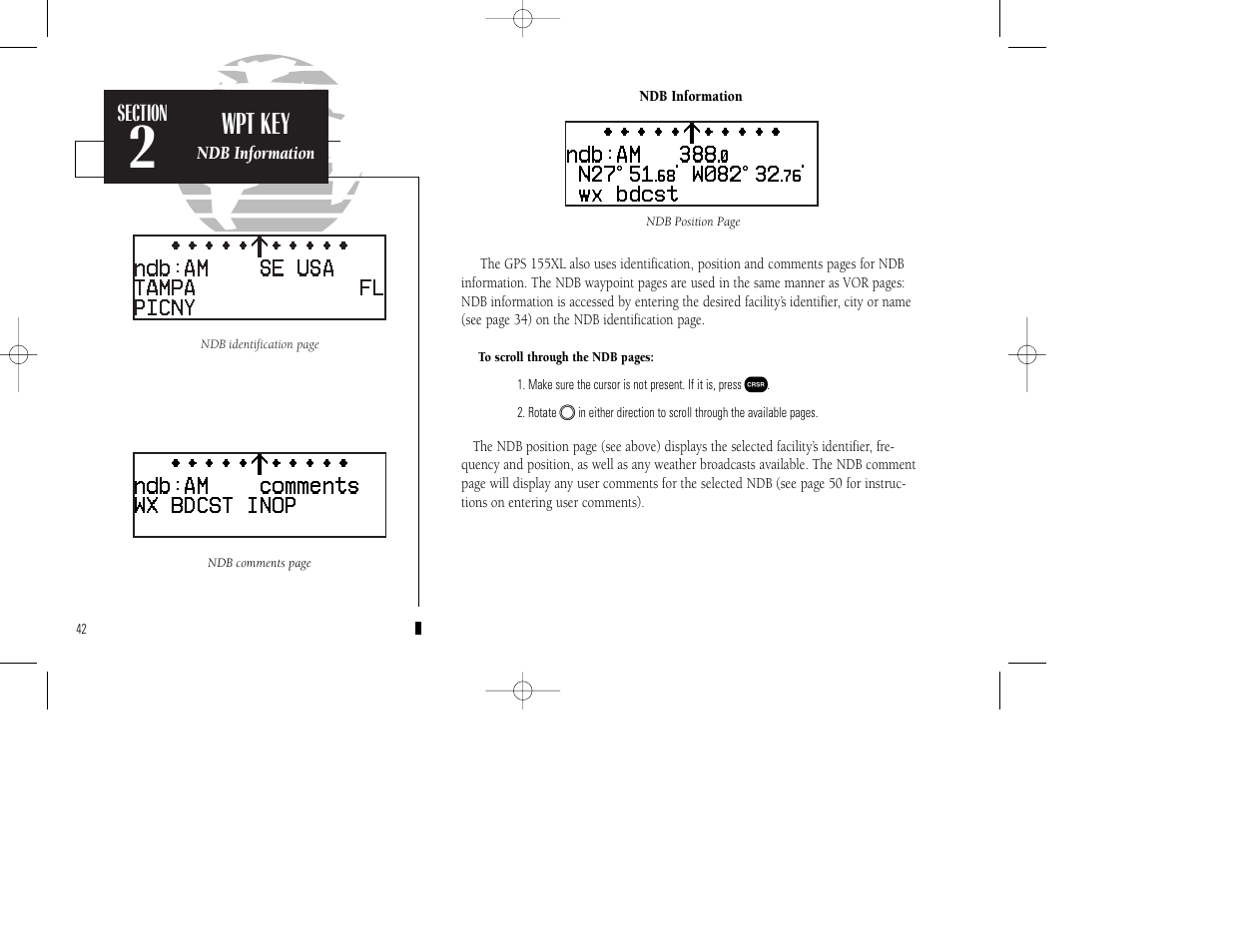 Wpt key | Garmin GPS 155XL TSO User Manual | Page 52 / 146