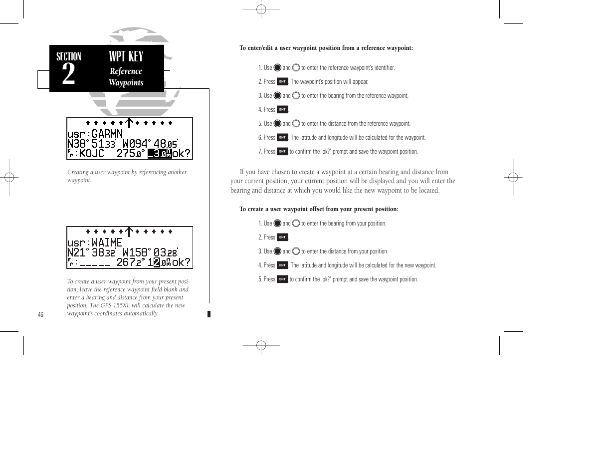 Wpt key | Garmin GPS 155XL TSO User Manual | Page 56 / 146