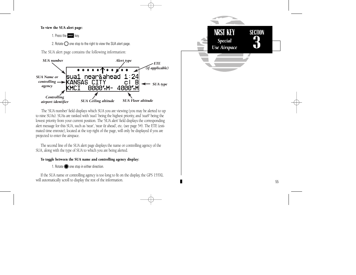 Nrst key | Garmin GPS 155XL TSO User Manual | Page 65 / 146