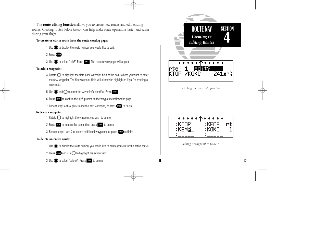 Route nav | Garmin GPS 155XL TSO User Manual | Page 73 / 146